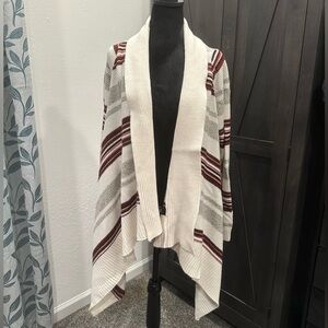 Torrid Cream and Red Striped Cardigan